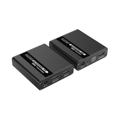 Kit extensor KVM (HDMI y USB) | 40m 4k@30Hz 40m | 1080P@60Hz | Cat 6  6a y 7 | CERO LATENCIA | HDR | Salida Loop | Uso 24/7 | Salida de audio de 3.5mm | Transmite el Video y Controla tu DVR vía USB a distancia.