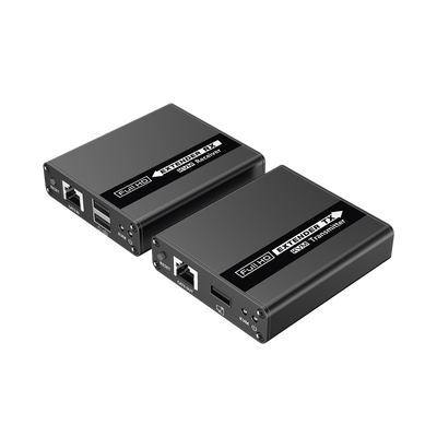 Kit extensor KVM (HDMI y USB) | 40m 4k@30Hz 40m | 1080P@60Hz | Cat 6  6a y 7 | CERO LATENCIA | HDR | Salida Loop | Uso 24/7 | Salida de audio de 3.5mm | Transmite el Video y Controla tu DVR vía USB a distancia.