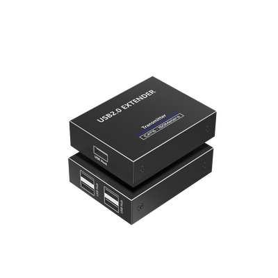 Kit EXTENSOR USB 2.0 de 4 Puertos para Distancias de Hasta  150 m / Soporta USB 2.0  USB 1.1 y USB 1.0 / UTP Cat 5e/6/6a/7 / Soporta Switch Gigabit / Ideal para Cámaras WEB  Impresoras  Escáner  Memorias  Mouse  etc.