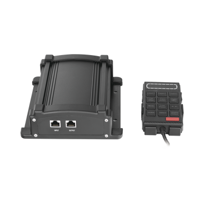 Sirena Vehicular de 100W de Potencia Con Controlador Unimando  Micrófono  Control de Tonos y Patrones de destello de Barras de Luces Serie X67 / X75