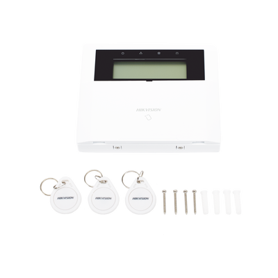 (AX HYBRID PRO) Teclado Compatible con el Panel Hybrid Pro Hikvision DS-PHA64-LP y DS-PHA64-LP(B) / Pantalla LCD / 2 zonas cableadas / 1 salida de alarma / 64 Llaveros