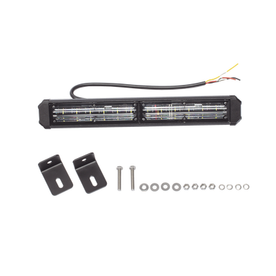 Barra de Luz de Advertencia  2 Módulos de 6 LED  11 Pulgadas Ámbar