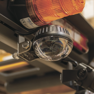 Luz LED límite de arco color rojo  para zonas de trabajo en montacargas y vehiculos