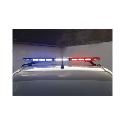 Barra de luces de 47" rojo/azul  88 LED  con control de tráfico en color ámbar  ideal para equipar unidades de seguridad publica