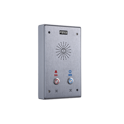 Intercomunicador IP  2 líneas SIP  2 relevadores con 2 botónes para llamada  anti-vandálico  IP65 e IK10  PoE
