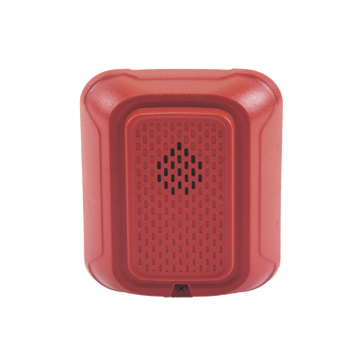 Sirena para Montaje en Pared  12 a 24 Vcc  Color Rojo  Nuevo Diseño Moderno y Elegante y Menor Consumo de Corriente
