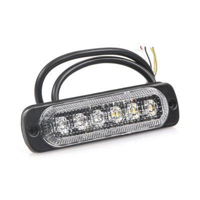 Luz direccional con 6 LEDS  color ambar/claro  12-24 Vcc