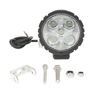 Lámpara de trabajo de 5 LED  haz de inundación  redondo  800 Lumenes  12-24 Vcc