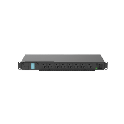 PDU Monitoreable (MI) para Distribución de Energía  Enchufe de Entrada NEMA 5-15P  Con 8 Salidas 5-20R  Horizontal 19in  120 Vca  15 Amp  1UR