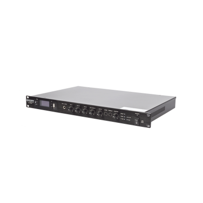 Amplificador Mezclador | 120W RMS | Sistema 100V y Baja Impedancia | MP3 | Tuner | Bluetooth | Música ambiental y Voceo