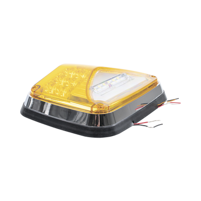 Luz de Advertencia de 8 X 6"  Color Ámbar  Con Luz de Trabajo clara  Ideal para Ambulancias