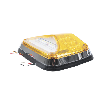 Luz de Advertencia de 8 X 6"  Color Ámbar  Con Luz de Trabajo clara  Ideal para Ambulancias