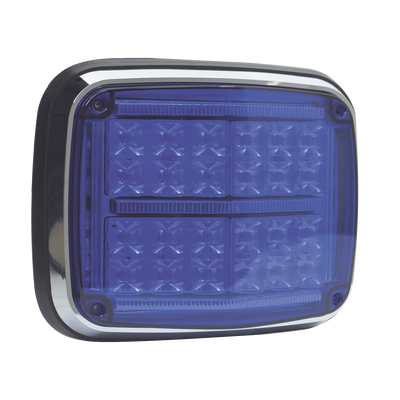 Luz de advertencia de 8 X 6"  Color Azul  SAE   IP67  Ideal para Ambulancias
