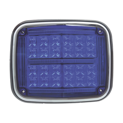 Luz de advertencia de 8 X 6"  Color Azul  SAE   IP67  Ideal para Ambulancias