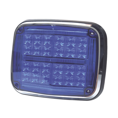 Luz de advertencia de 8 X 6"  Color Azul  SAE   IP67  Ideal para Ambulancias