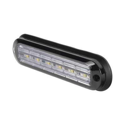 Luz Auxiliar Ultra Brillante  IP67 de 6 LEDs  Color Rojo/Claro  con mica transparente y bisel negro