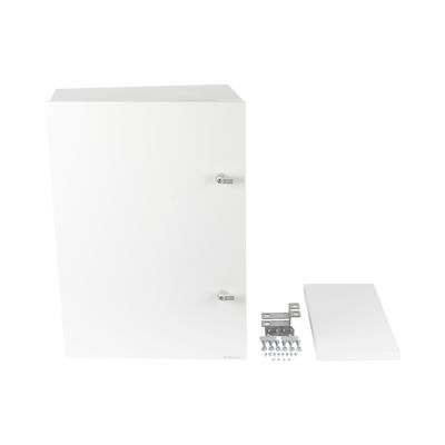Gabinete para instalación de 2 Baterías PL110D12  Fabricado en Lámina Galvanizada  Accesorios para piso o poste (No incluidos)