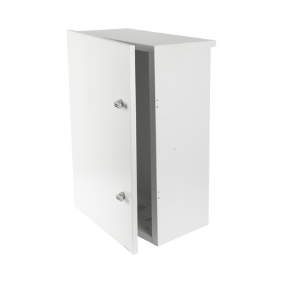 Gabinete para instalación de 2 Baterías PL110D12  Fabricado en Lámina Galvanizada  Accesorios para piso o poste (No incluidos)