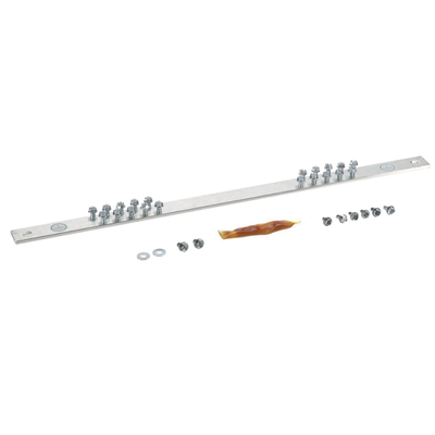 Barra de Conexión a Tierra  Para Rack de 19"  Con 20 Orificios Para Conexión Rápida de Equipos  Incluye 20 Tornillos # 12-24 x 1/2" Instalados