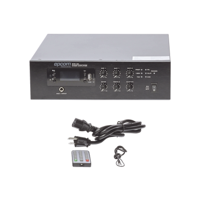 Mini Amplificador de Audio Mezclador | 120W RMS | Sistema 70/100V | MP3 | Tuner | Bluetooth | Musica ambiental y Voceo