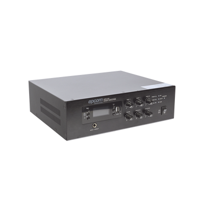 Mini Amplificador de Audio Mezclador | 120W RMS | Sistema 70/100V | MP3 | Tuner | Bluetooth | Musica ambiental y Voceo