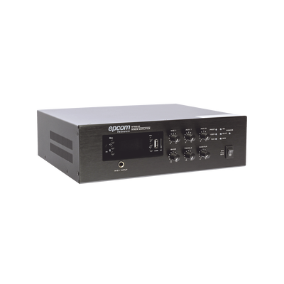 Mini Amplificador de Audio Mezclador | 240W RMS | Sistema 70/100V | MP3 | Tuner | Bluetooth | Musica ambiental y Voceo