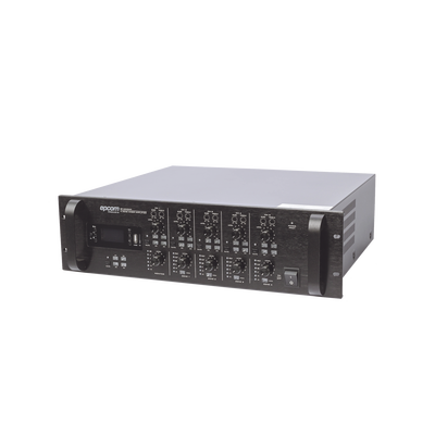 Mezclador Amplificador de Audio - 4 zonas de 240W RMS Hasta 960W | 4 Canales | 5 Entradas | MP3 Tuner USB/SD | 1 Entrada de Micrófono