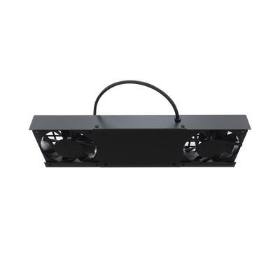 Kit de 2 Ventiladores (12 x 12 cm) con 3 Tomas de Corriente 110 Vca/50 Hz con Clavija