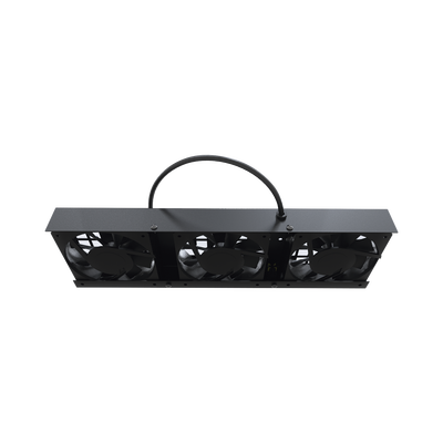 Kit de 3 Ventiladores 110 Vca (12 x 12 cm) con Clavija para Gabinete de Piso
