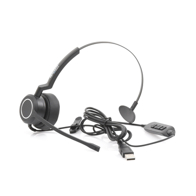 Audífonos USB de Diadema MONO con Audio HD / Micrófono con Cancelación de Ruido / Calidad para uso en Oficina