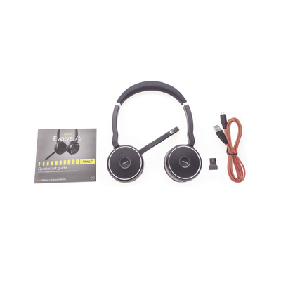 Jabra Evolve 75 SE Stereo  conexión Bluetooth  indicador de ocupado  USB-A Compatible con cualquier plataforma UC (7599-848-109)