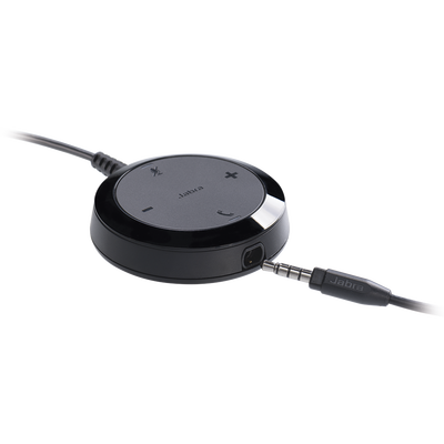 Jabra Evolve 30 Duo con conexión USB / 3.5mm  micrófono con cancelación de ruido y controlador en el cable con botones e indicadores LED (5399-829-309)