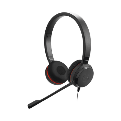 Jabra Evolve 30 Duo con conexión USB / 3.5mm  micrófono con cancelación de ruido y controlador en el cable con botones e indicadores LED (5399-829-309)