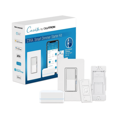 (Caseta Wireless) Kit Hub controlador  atenuador  control remoto PICO  base de pared y tapa.