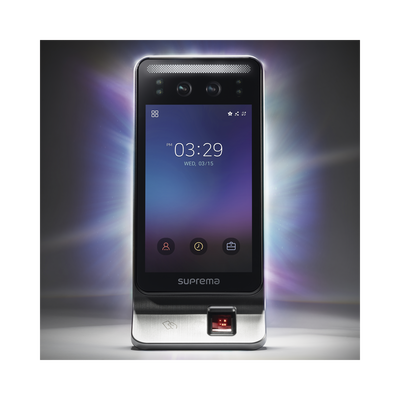 Lector Multi-tecnologia con detector de cubrebocas- Reconocimiento Facial  Huella  Tarjeta Móvil y lector de RFID(125kHz EM & 13.56 Mhz MIFARE)  Compatible con BioStar2   Uso para Control de Acceso y Asistencia