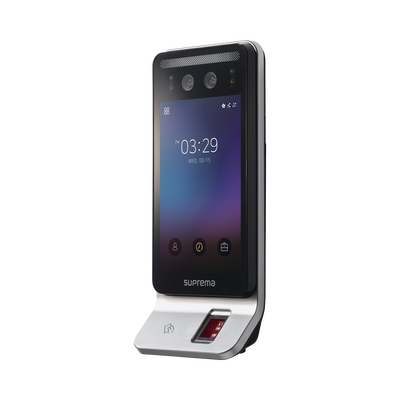 Lector Multi-tecnologia con detector de cubrebocas- Reconocimiento Facial  Huella  Tarjeta Móvil y lector de RFID(125kHz EM & 13.56 Mhz MIFARE)  Compatible con BioStar2   Uso para Control de Acceso y Asistencia