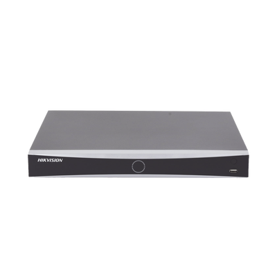 (ACUSENSE / Evita Falsas Alarmas) NVR 12 Megapixel (4K) / Reconocimiento Facial / 16 Canales IP / Base de Datos / 16 Puertos PoE+ / 2 Bahías de Disco Duro / Switch PoE 300 mts Modo Extendido / Soporta Funcion de Time Lapse