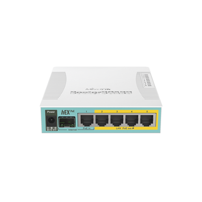 (hEX PoE) Routerboard 5 puertos Gigabit Ethernet PoE 802.3at  1 Puerto USB