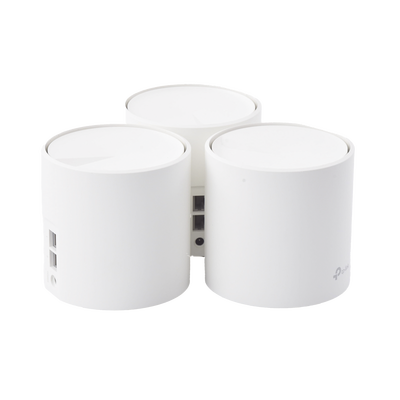 Kit 3 Routers Inalámbricos MESH Interior para Hogar / Doble Banda Wi-Fi 6 AX1800 Mbps / 2 Puerto Gigabit WAN/LAN / 2 Antenas Internas / Administración Mediante la App Deco (iOS  Android) / Protección HomeShield