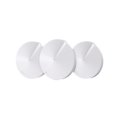Kit 3 Routers Inalámbricos MESH Interior para Hogar / Doble Banda Wi-Fi 5 AC1300 Mbps / 2 Puerto Gigabit WAN/LAN / 4 Antenas Internas / Administración Mediante la App Deco (iOS  Android) / Protección HomeCare