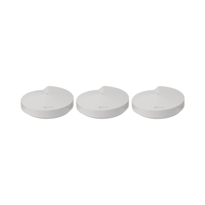 Kit 3 Routers Inalámbricos MESH Interior para Hogar / Doble Banda Wi-Fi 5 AC1300 Mbps / 2 Puerto Gigabit WAN/LAN / 4 Antenas Internas / Administración Mediante la App Deco (iOS  Android) / Protección HomeCare