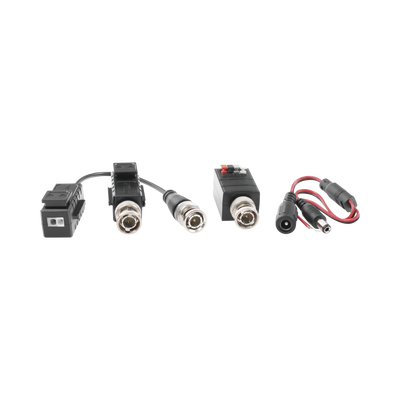 Kit de TRANSCEPTORES DE VIDEO DE LARGO ALCANCE / 320 Metros / Resolución 720P y 1080P / Cat 5e/6 / Compatible con cámaras HD-TVI/CVI/AHD/CVBS / Alimente solo el Receptor / Protección Interconstruida contra sobretensión.