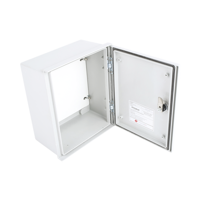 Gabinete de Poliéster IP65 Uso en Intemperie (250 x 300 x 140 mm) con Placa Trasera Interior de Plástico (Incluye Chapa y Llave).