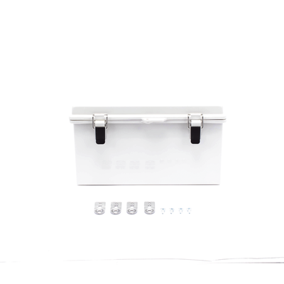 Gabinete de Plástico ABS  Uso en Intemperie ip66 (300 x 300 x 180 mm) Cierre por Broche Inoxidable y Permite Cerrado con Candado y Llave (Perno 5mm) No Incluido