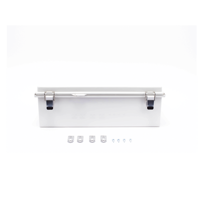 Gabinete de Plástico ABS  Uso en Intemperie IP66 (350 x 460 x 160 mm) Cierre por Broche Inoxidable y Permite Cerrado con Candado y Llave (Perno 5mm) No Incluido