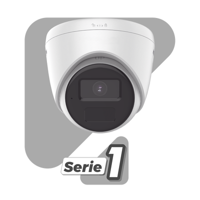 Turret IP 2 Megapixel / Lente 2.8 mm / ACUSENSE Lite (Detección de Movimiento en Humanos)  Micrófono Integrado / 30 mts IR EXIR / Exterior IP67 / H.265+ / PoE / ONVIF