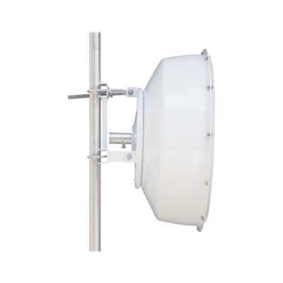 Antena direccional de alta resistencia  Ganancia 30 dBi  (4.9 -6.4 GHz)  Plato hondo para mayor inmunidad al ruido  Conectores N-Hembra  Montaje incluido.