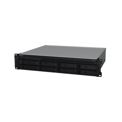 Servidor de Almacenamiento en Red Synology RackStation RS1221RP+ | 8 Bahías | Expandible a 12 Bahías | CPU AMD Ryzen V1500B | 4 GB DDR4 ECC | RAID Soportado | 10/25GbE | Virtualización Certificada | Protección de Datos Integral