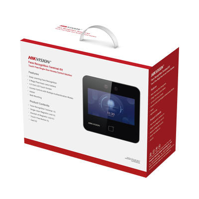 Kit de Control de Acceso TODO INCLUIDO con Lector de Rostros  QRs y Tarjetas / 1 500 rostros / Compatible con App HIKConnect /Incluye Electroimán  Botón de Salida y Montajes Z y L para imán / HIK-IA