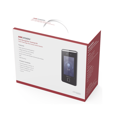 Kit de Control de Acceso TODO INCLUIDO con Lector de Rostros  QRs   Tarjetas y Huellas / 3 000 Rostros / Compatible con App Hik-Connect / Videoportero / Incluye Electroimán  Botón de Salida y Montajes Z y L para imán / HIK-IA